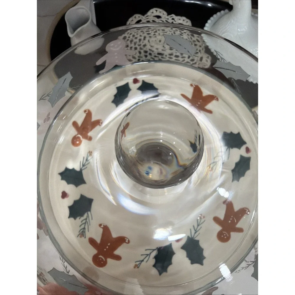 Rare‎ Gingerbread Pedestal Cake Stand Plate Glass Dome By Noble Excellence USA